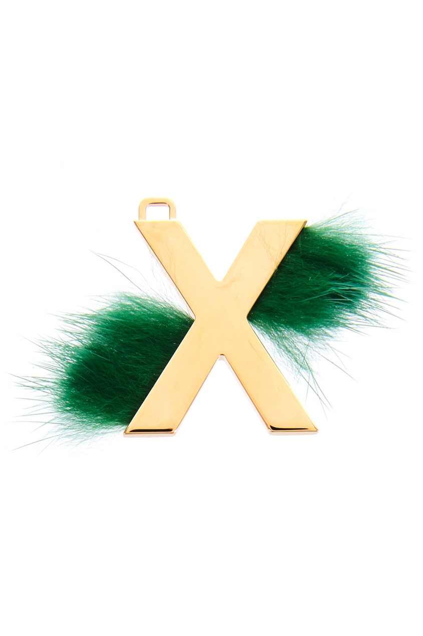 фото Подвеска с зеленым мехом X Fendi
