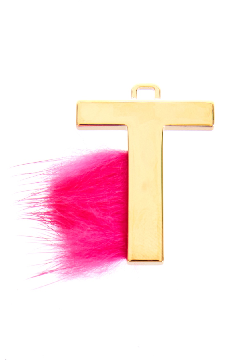 фото Подвеска с розовым мехом T Fendi