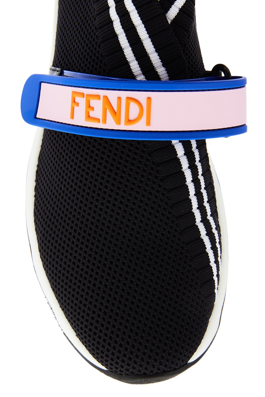 фото Черные кроссовки из джерси с логотипом fendi