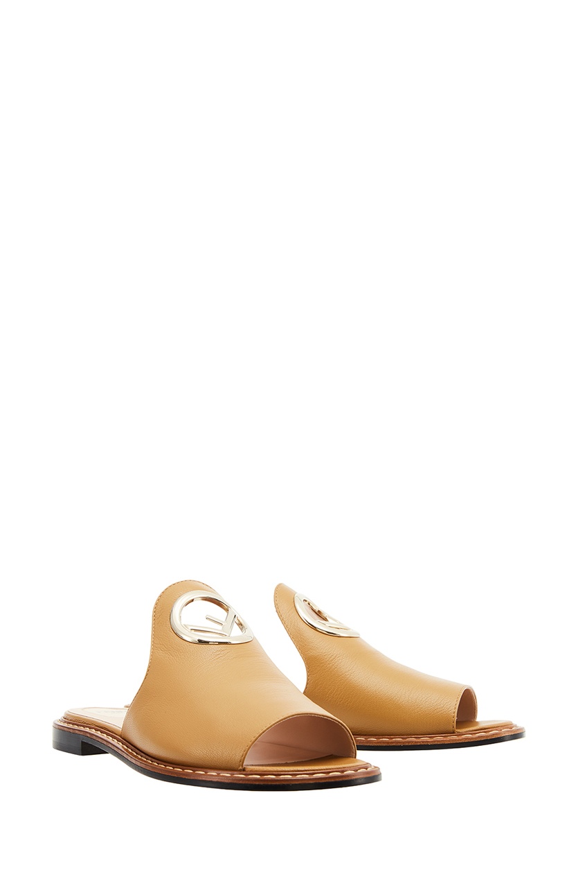 фото Кожаные сандалии с логотипом fendi
