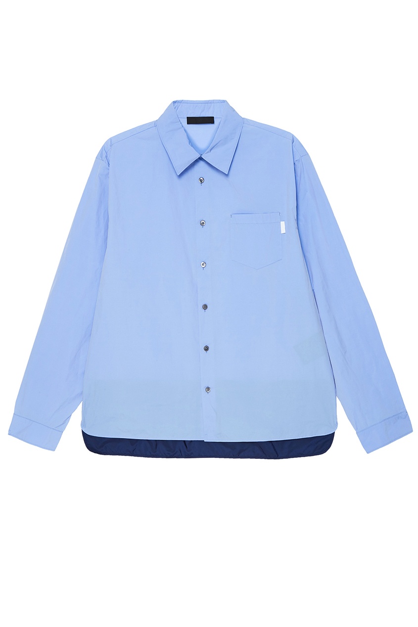 фото Голубая рубашка с карманом prada