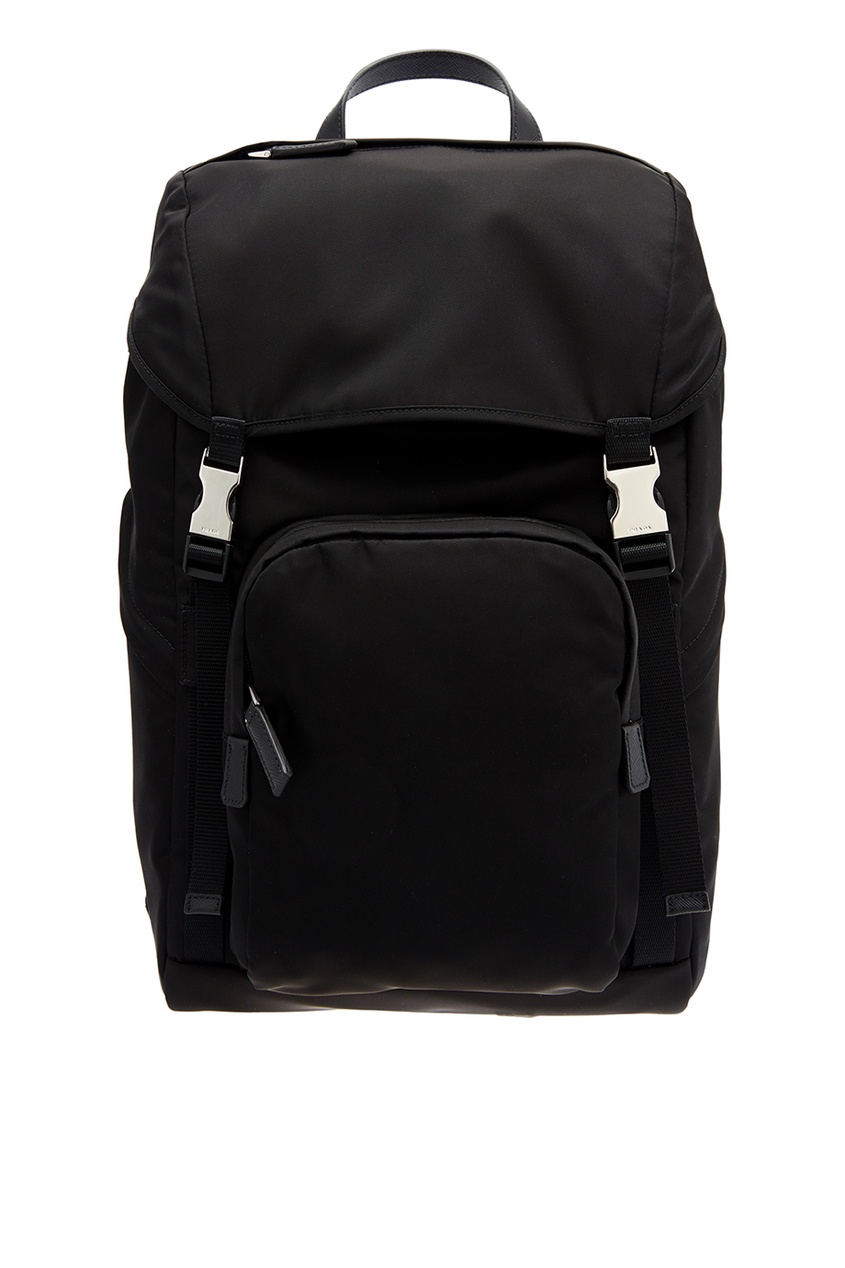 фото Черный рюкзак с пряжками Prada
