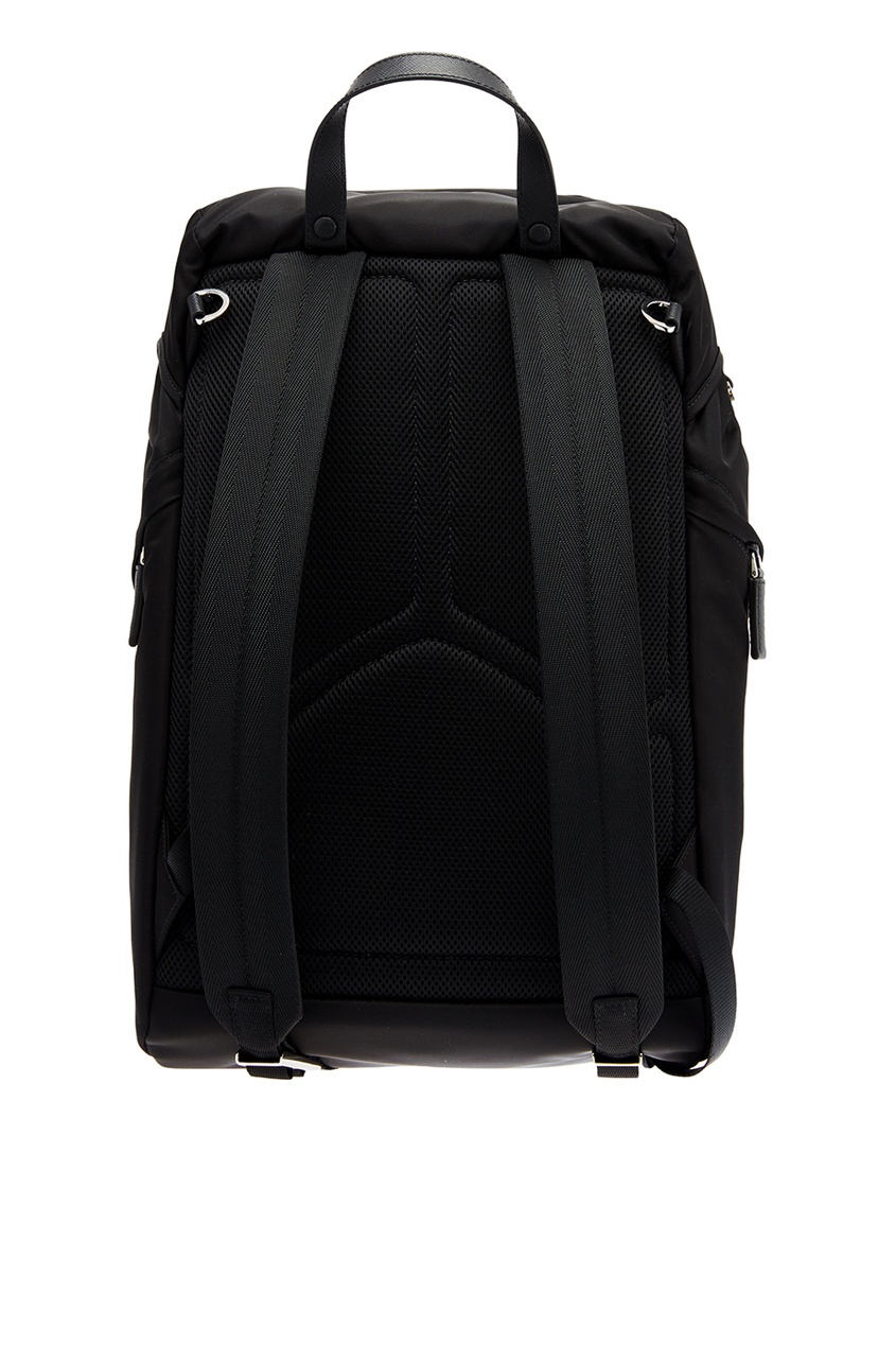 фото Черный рюкзак с пряжками prada
