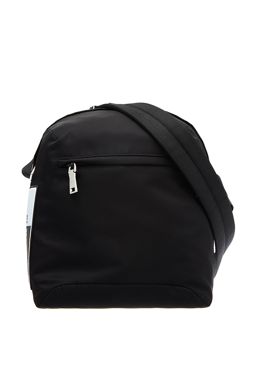 фото Черный рюкзак с контрастной деталью prada