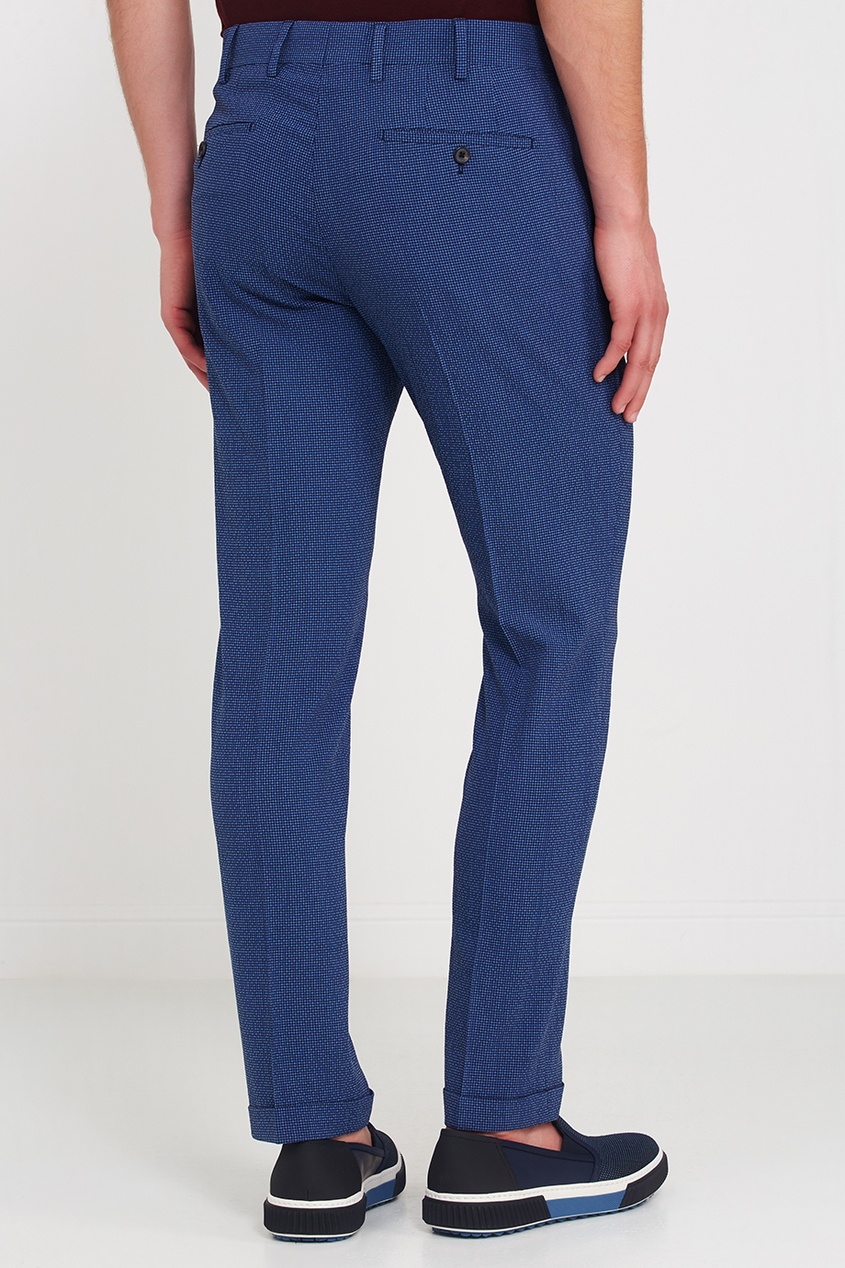 фото Зауженные синие брюки prada