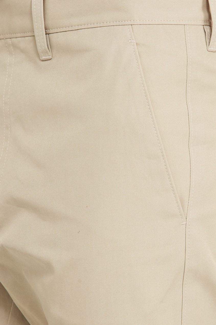 фото Бежевые хлопковые брюки prada