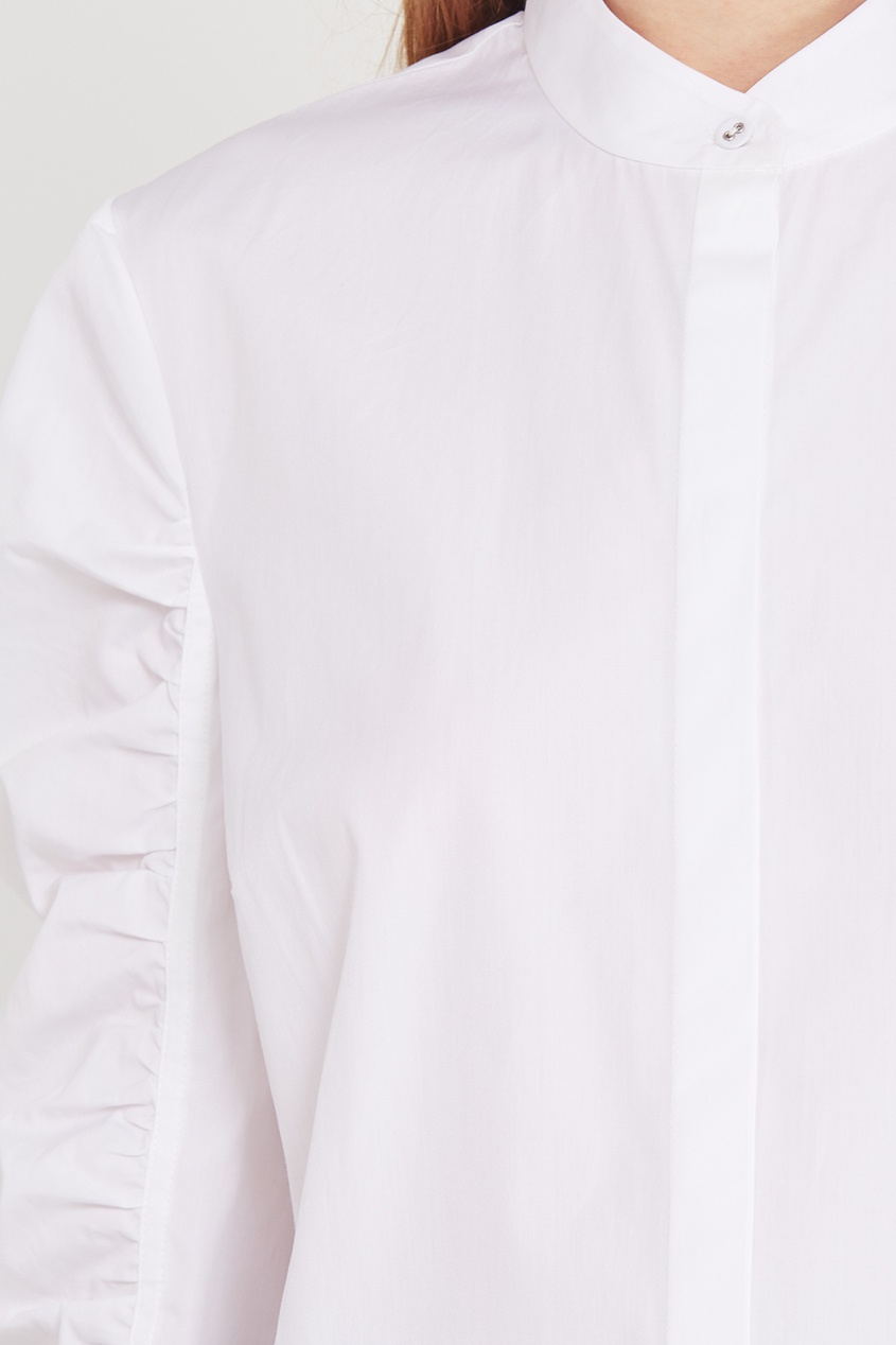 фото Белая рубашка с драпированными рукавами victoria beckham