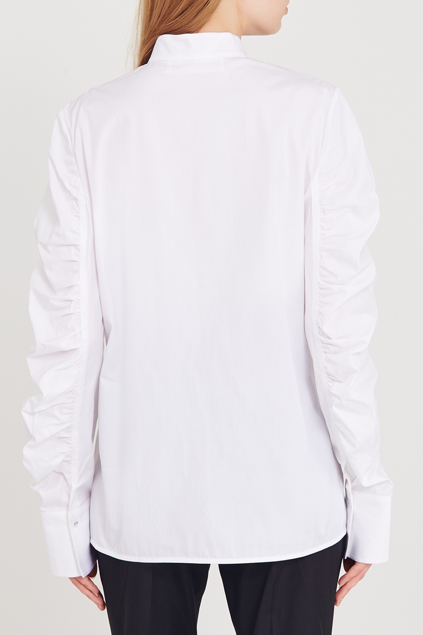 фото Белая рубашка с драпированными рукавами victoria beckham