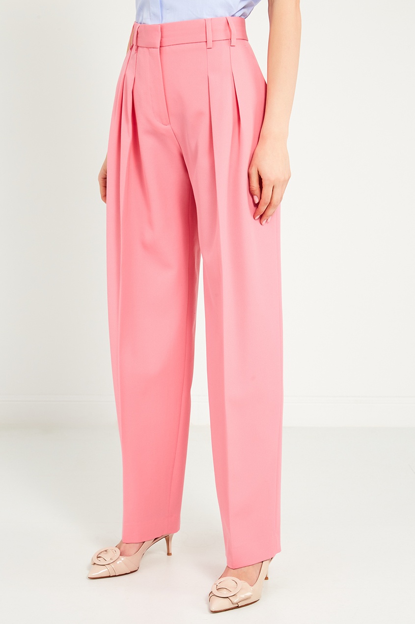 фото Розовые брюки из шерсти victoria beckham