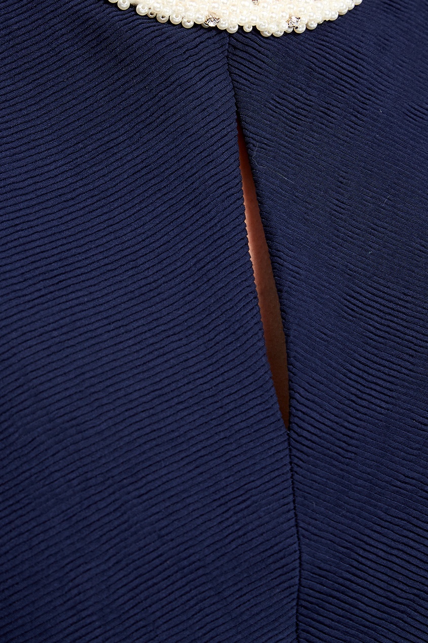 фото Синее платье с контрастной отделкой sandro