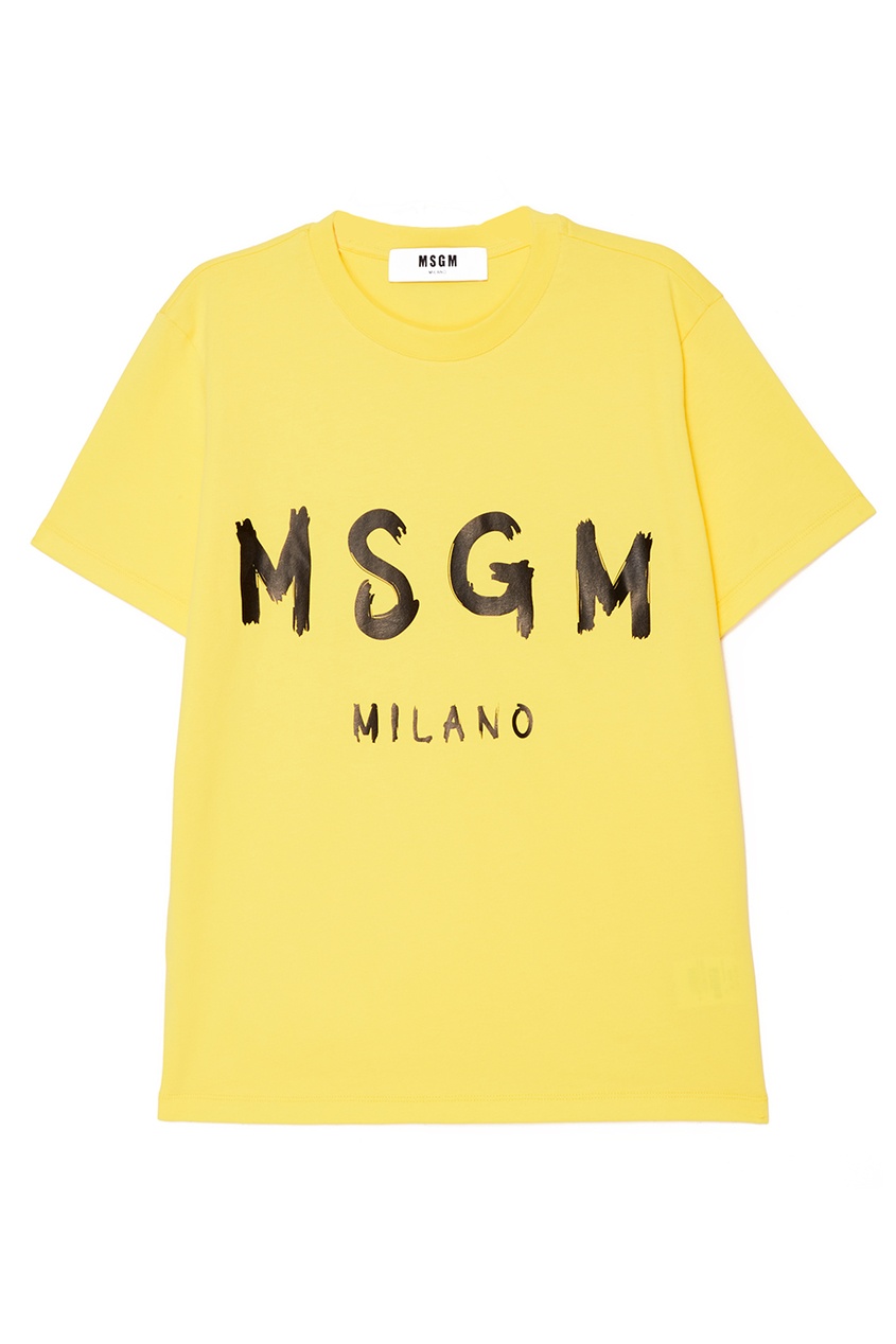 фото Желтая футболка с логотипом msgm