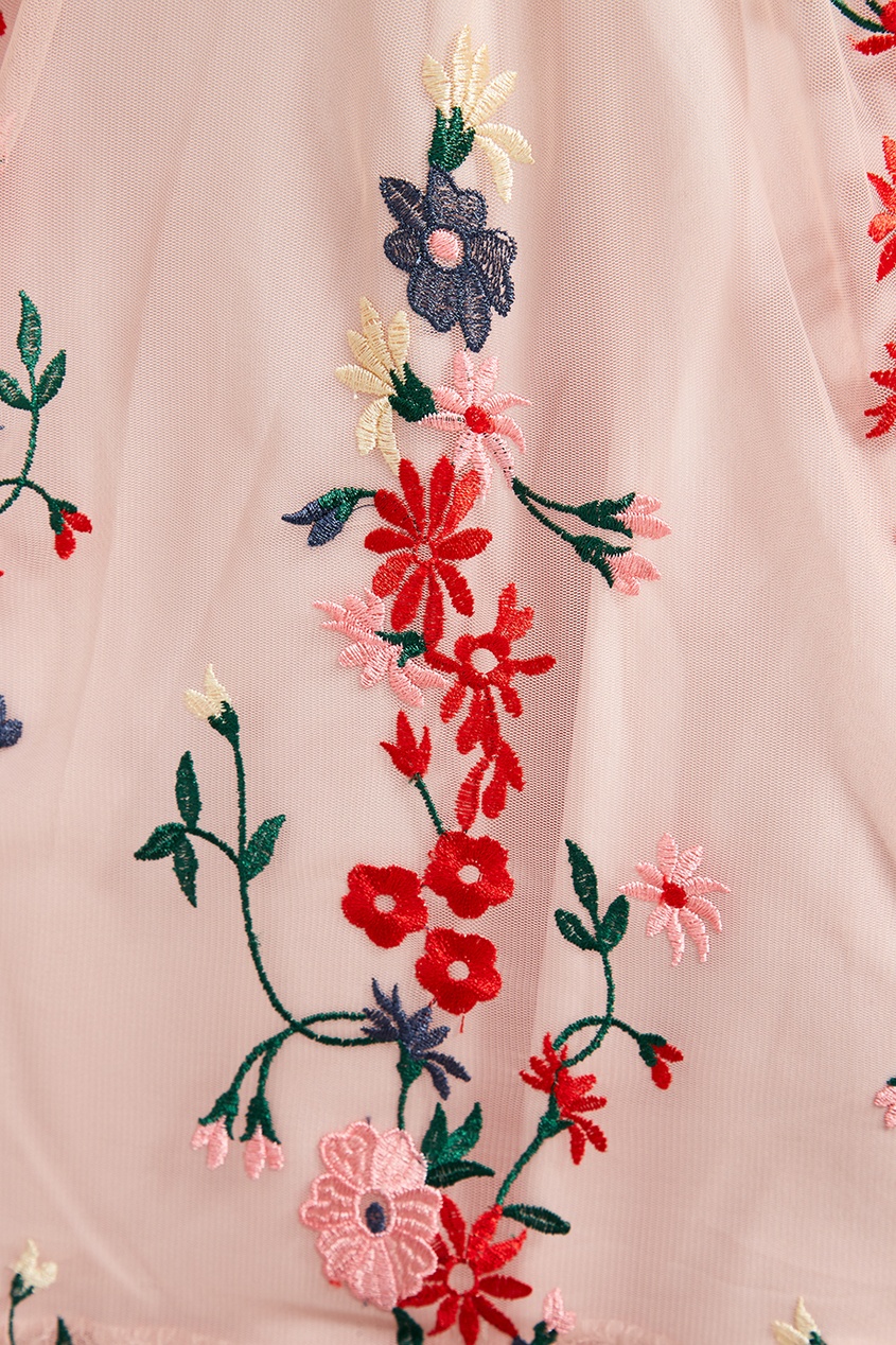 фото Розовая юбка-миди с вышивкой maje