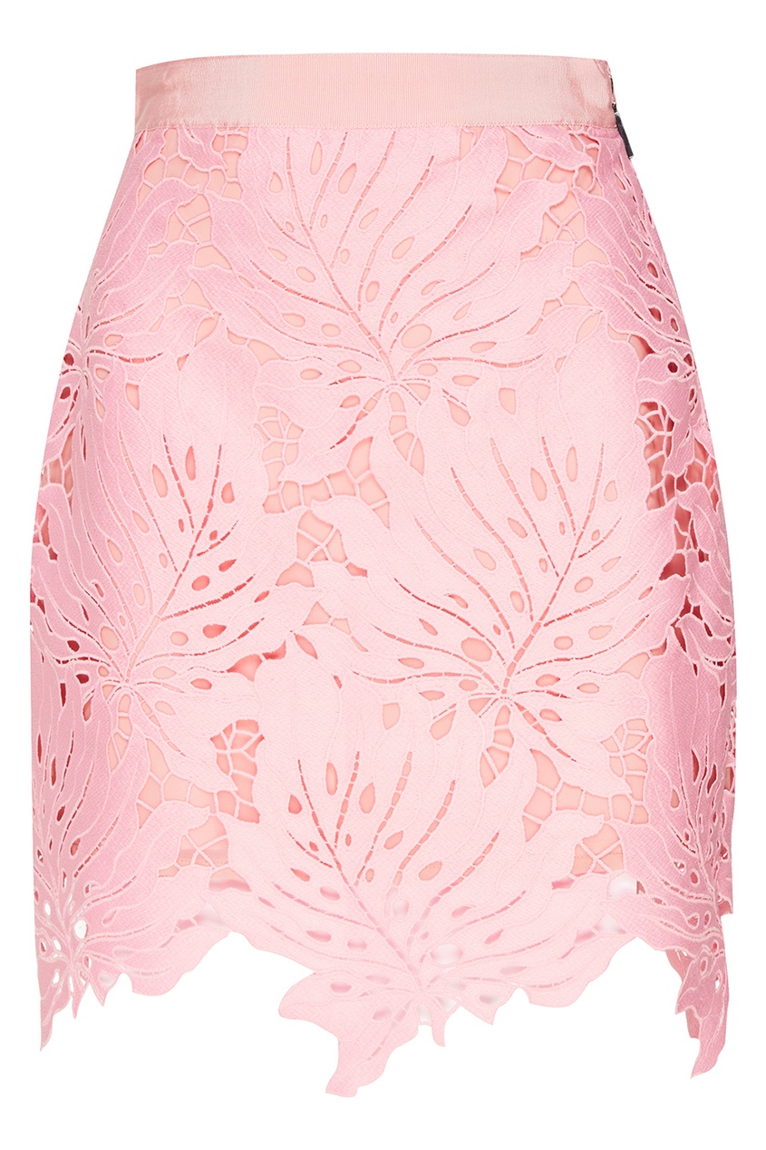фото Розовая юбка с ажурными листьями msgm