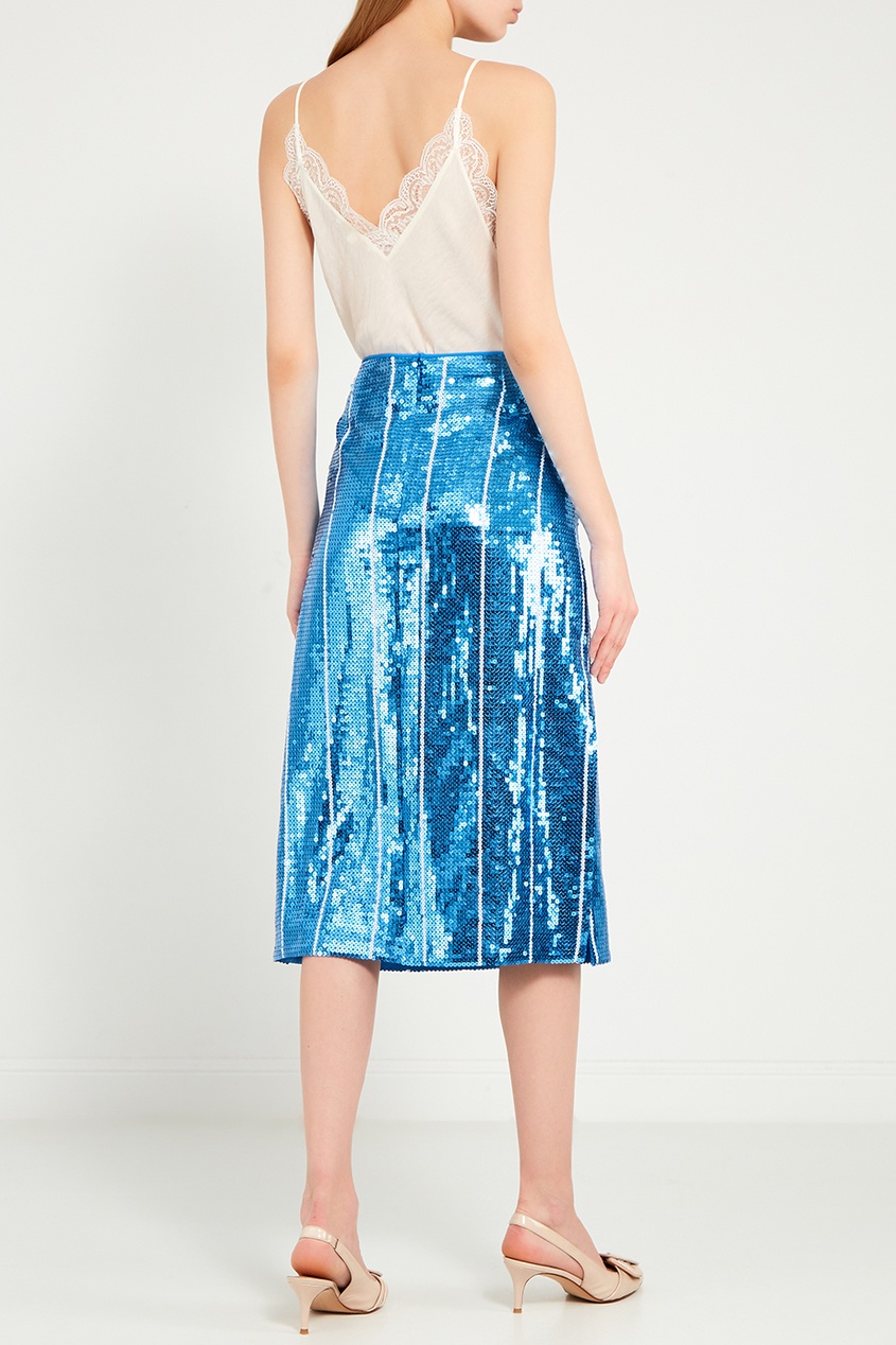 фото Голубая юбка с пайетками victoria beckham