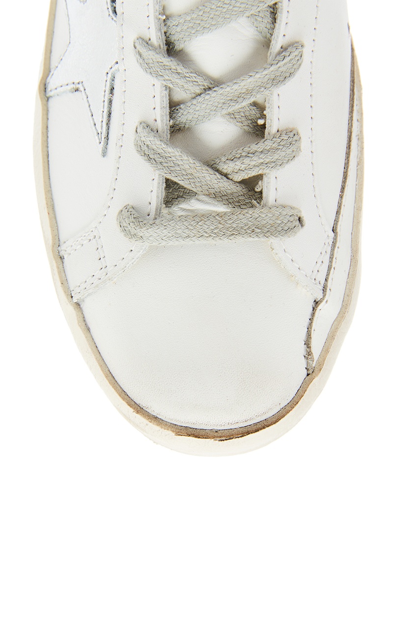 фото Белые кожаные кеды superstar golden goose deluxe brand kids