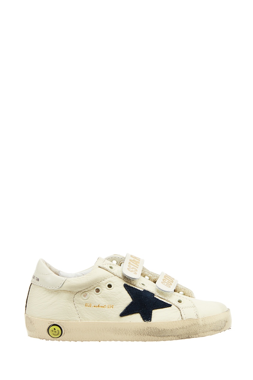 фото Белые кожаные кеды со звездой old school golden goose deluxe brand kids