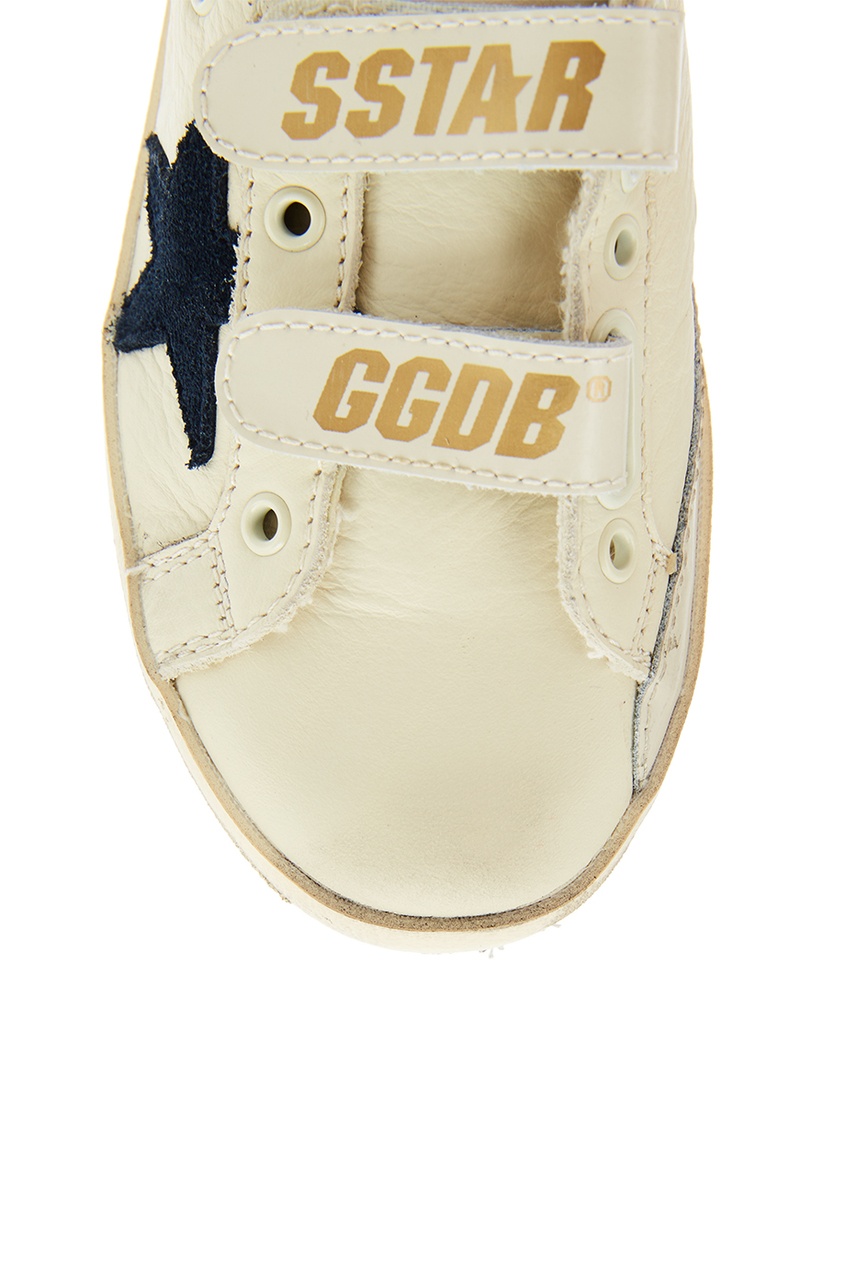 фото Белые кожаные кеды со звездой old school golden goose deluxe brand kids