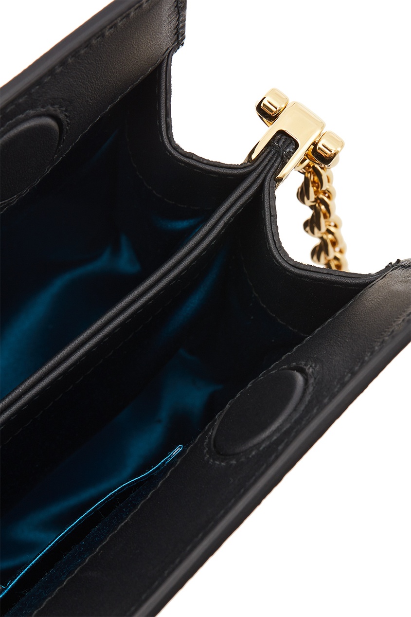 фото Синяя замшевая сумка с драконом ophidia gucci