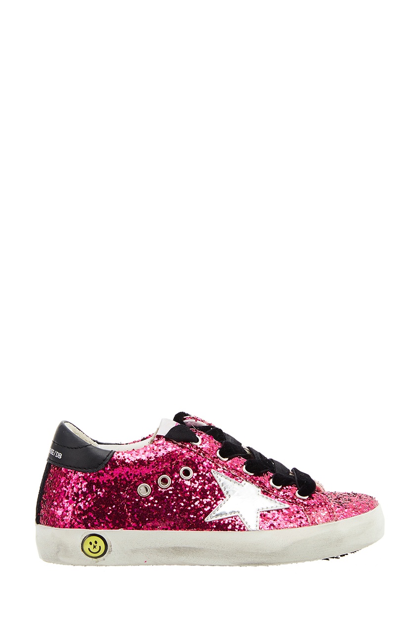 фото Розовые кеды с блестками Superstar Golden goose deluxe brand kids