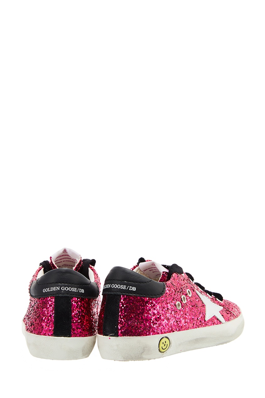 фото Розовые кеды с блестками Superstar Golden goose deluxe brand kids