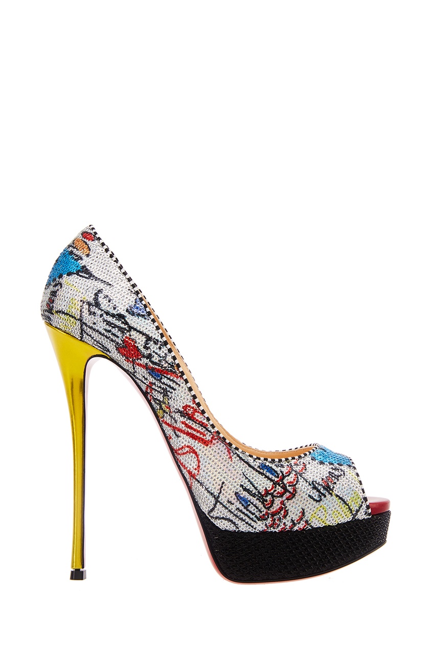

Туфли с пайетками Fetish Peep 150, Multicolor