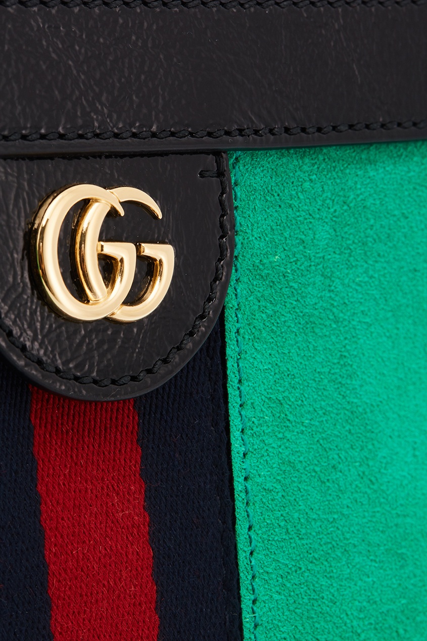 фото Зеленая сумка из замши Ophidia Gucci