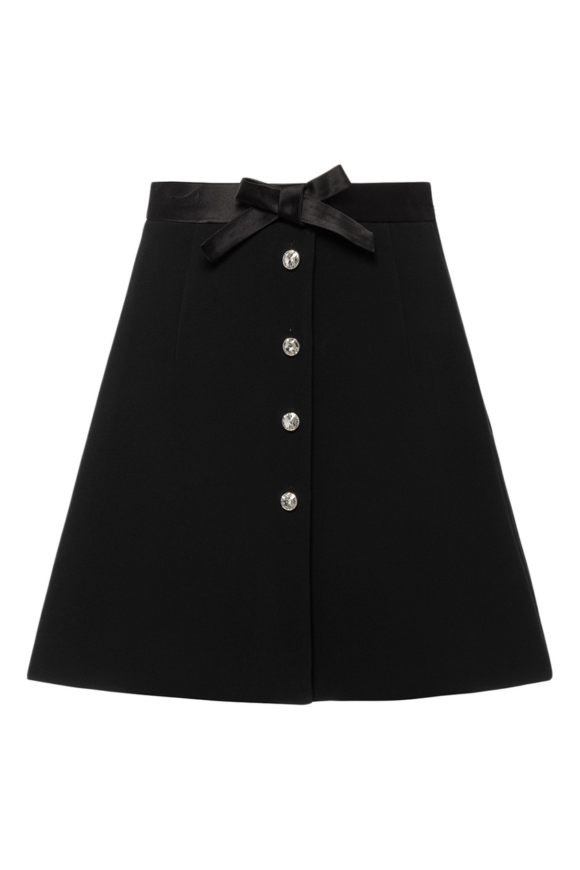 фото Черная юбка-мини с пуговицами Miu miu