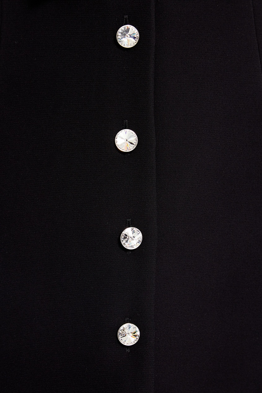 фото Черная юбка-мини с пуговицами miu miu