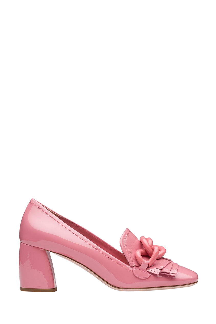 фото Розовые лакированные туфли с цепочкой miu miu