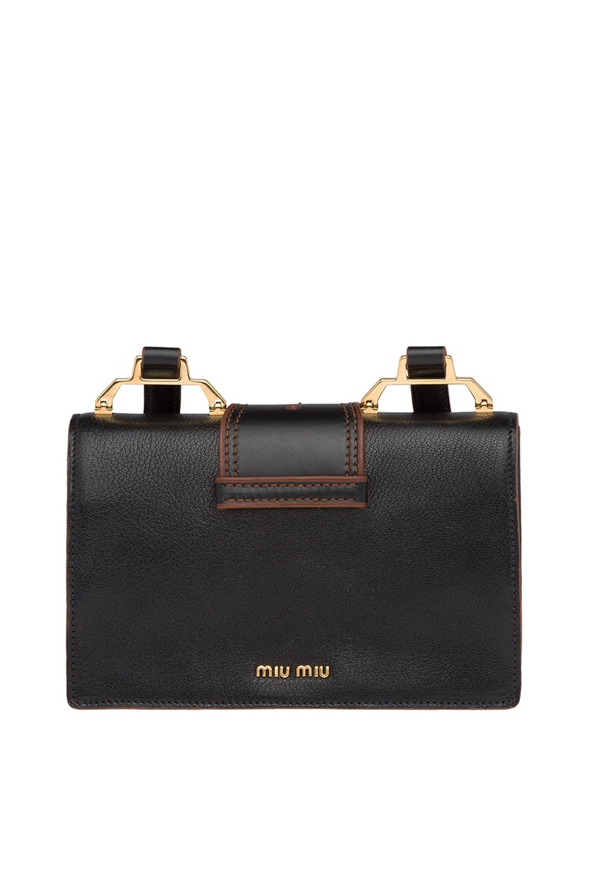 фото Черная сумка с декорированной пряжкой Miu Lady Miu miu