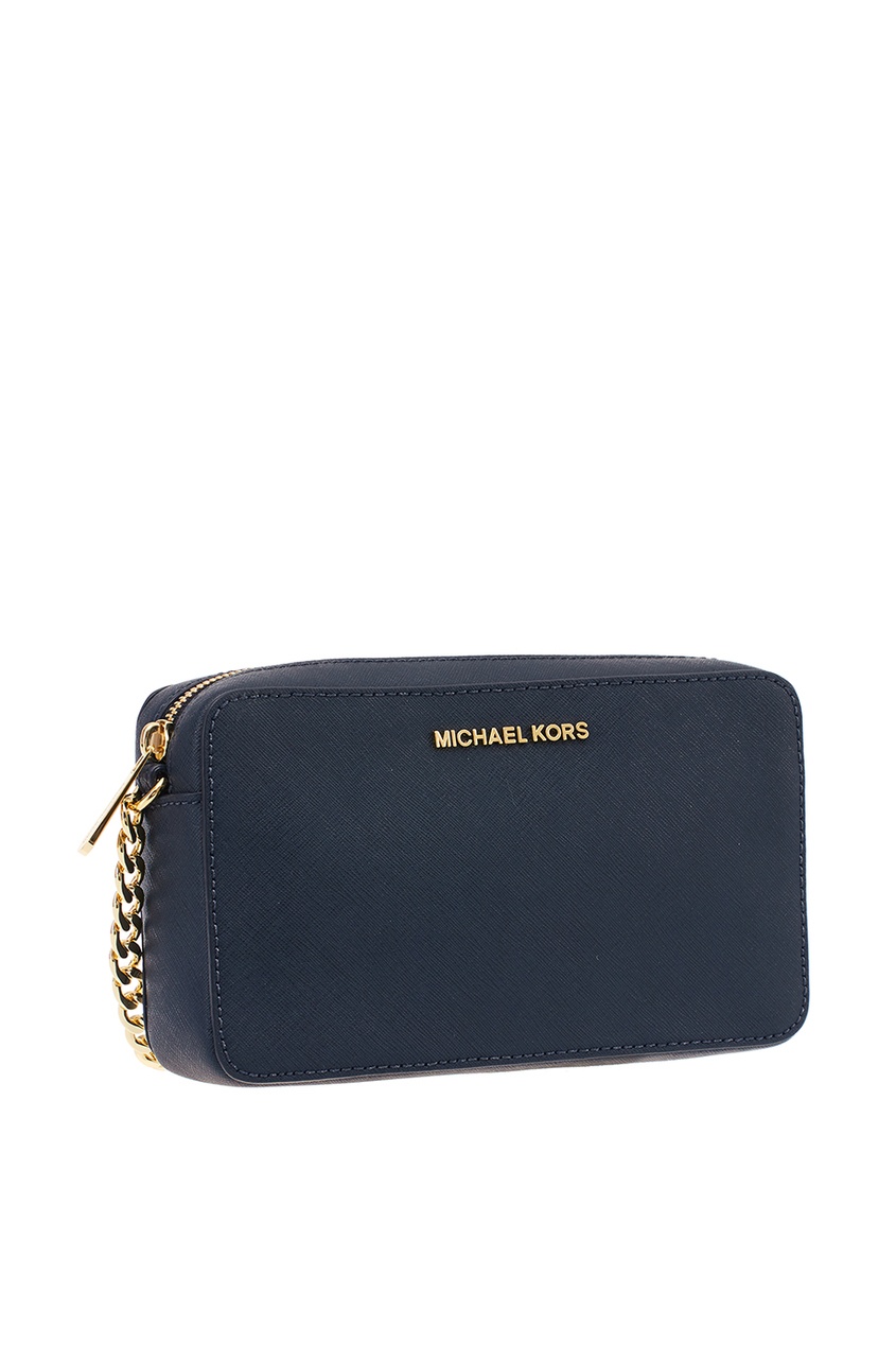 фото Синяя сумка из кожи crossbodies michael michael kors