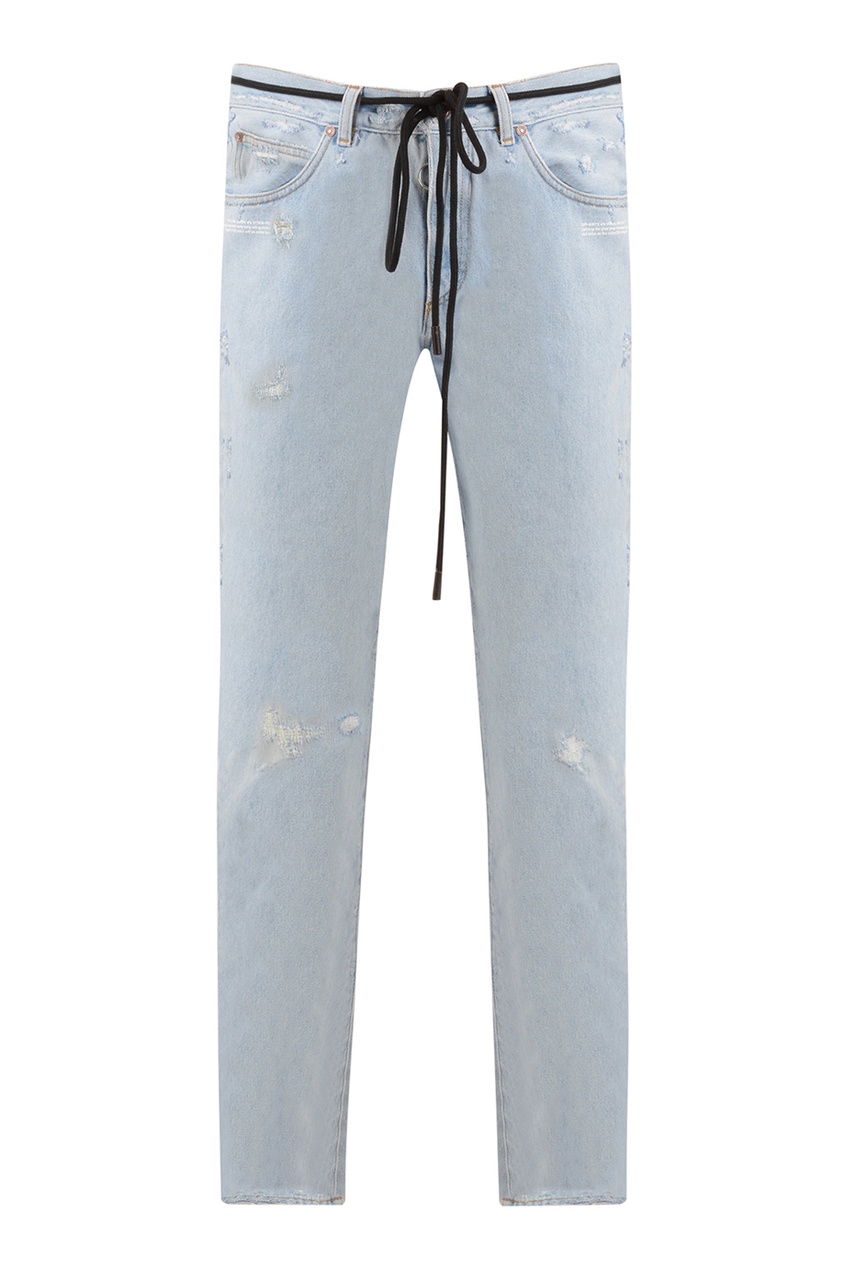 фото Потертые джинсы с принтом Off-white