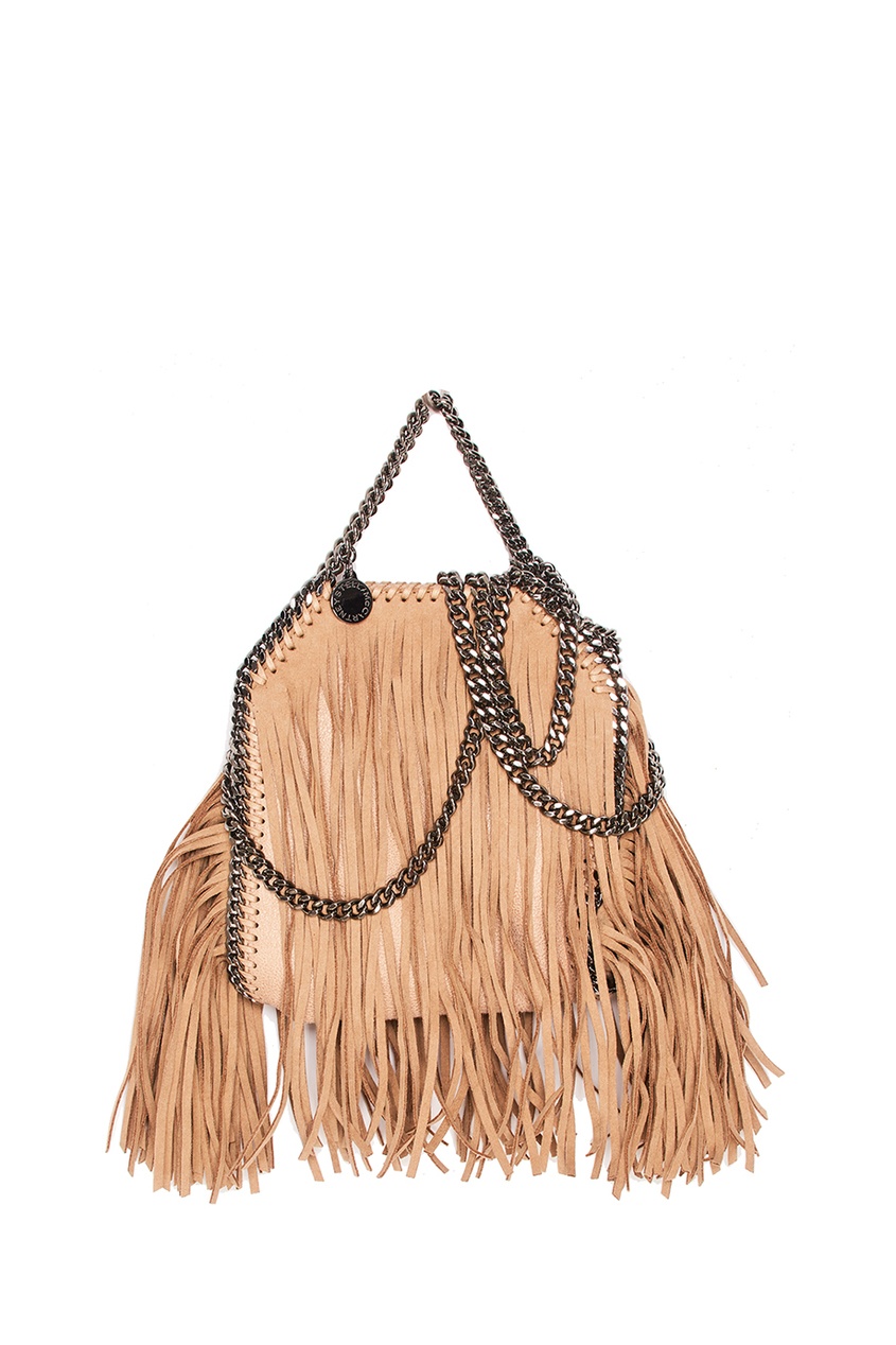 

Бежевая сумка с бахромой Falabella, Бежевый