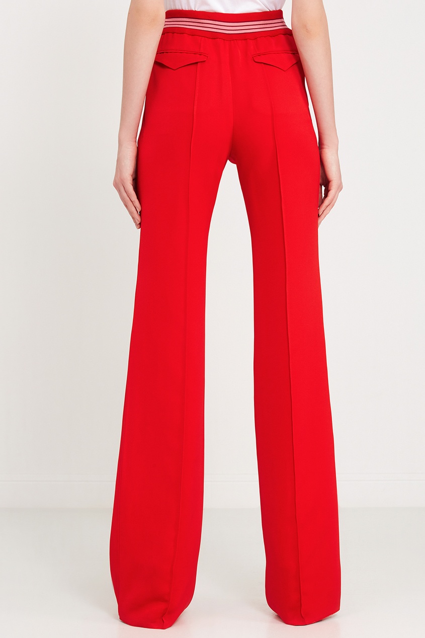 фото Красные брюки с эластичным поясом valentino
