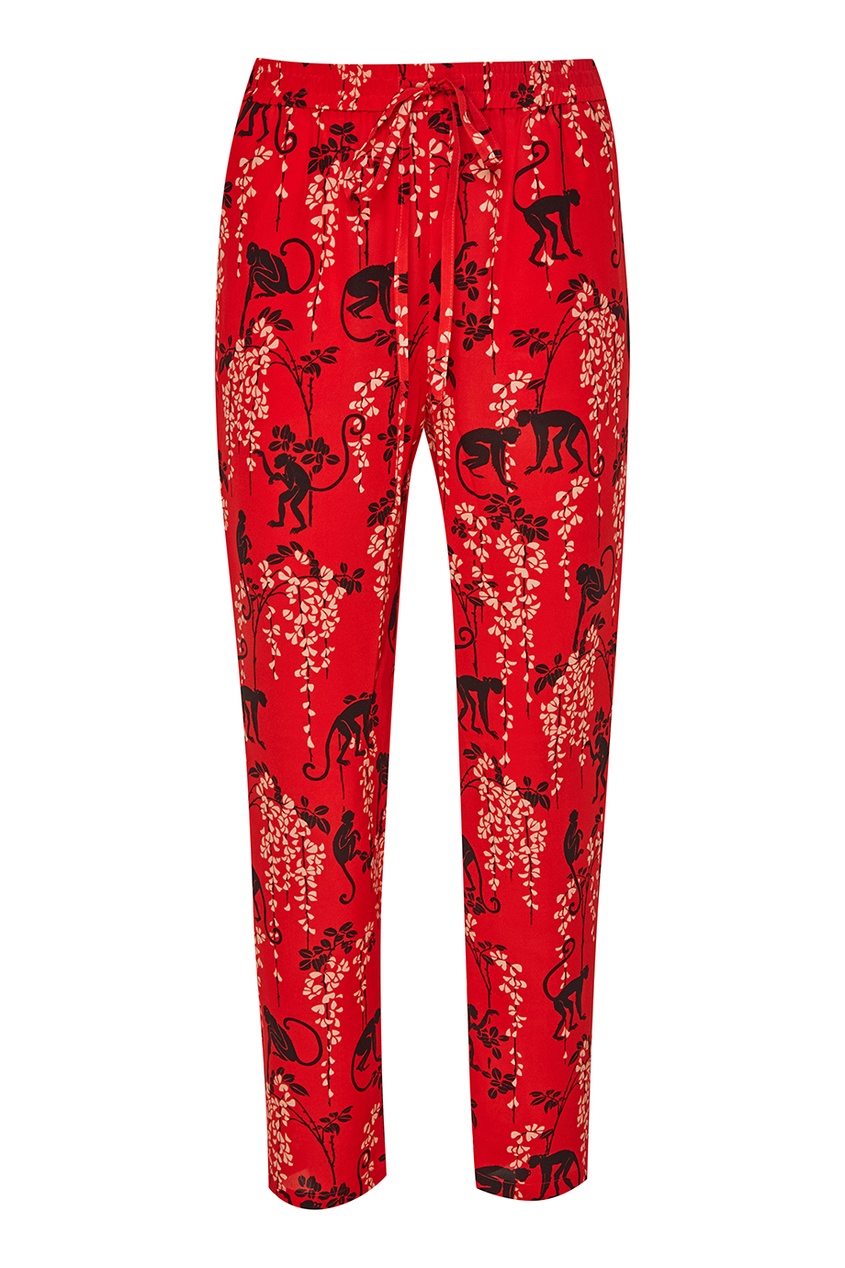 фото Красные брюки с принтом red valentino