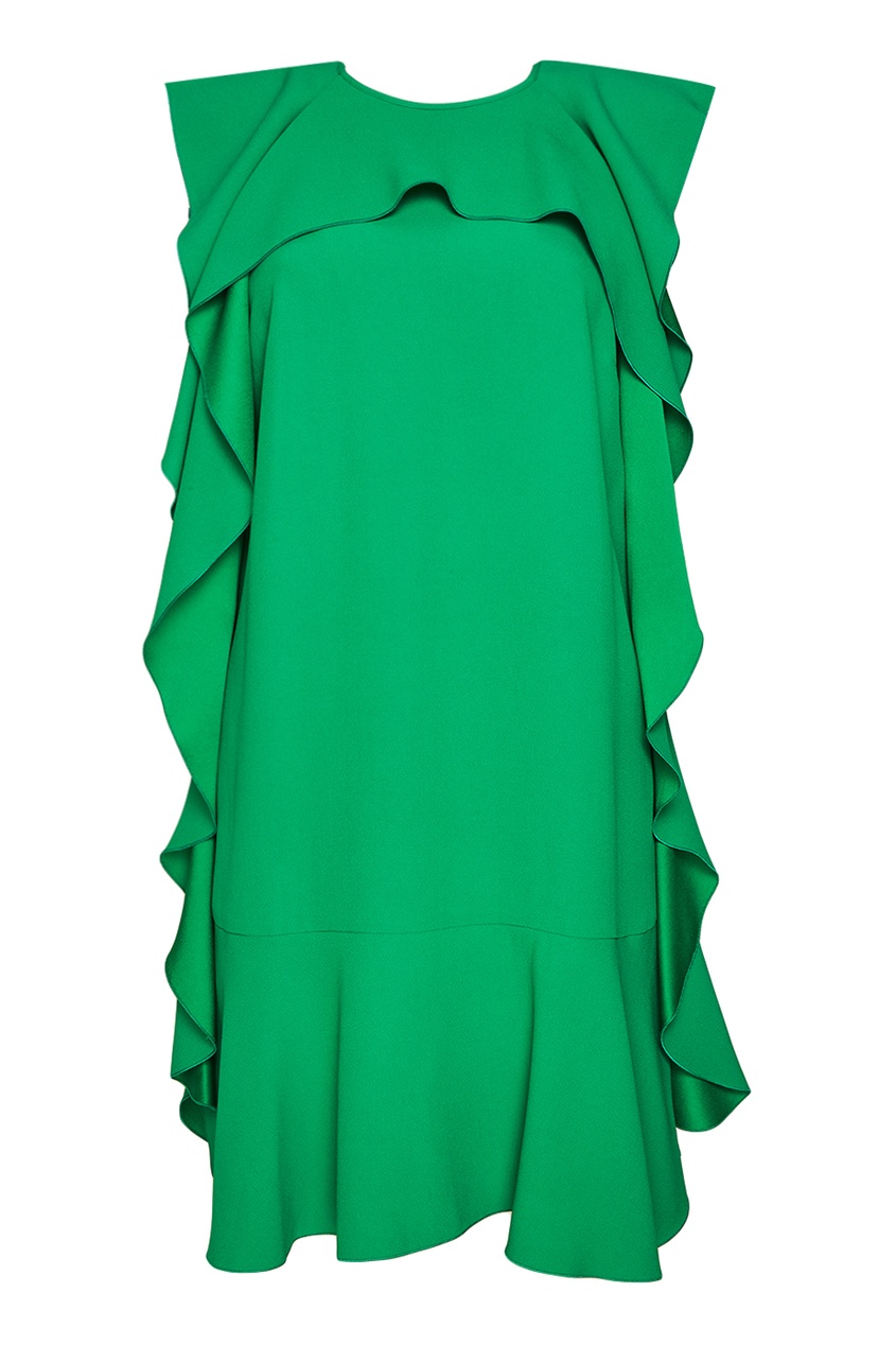 фото Зеленое платье с воланами red valentino