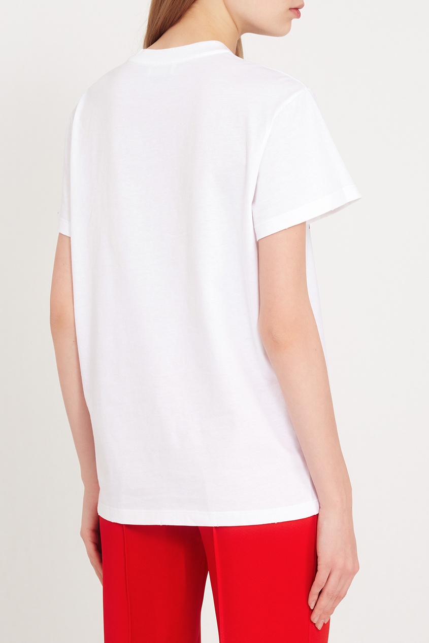 фото Белая футболка с вышивкой red valentino