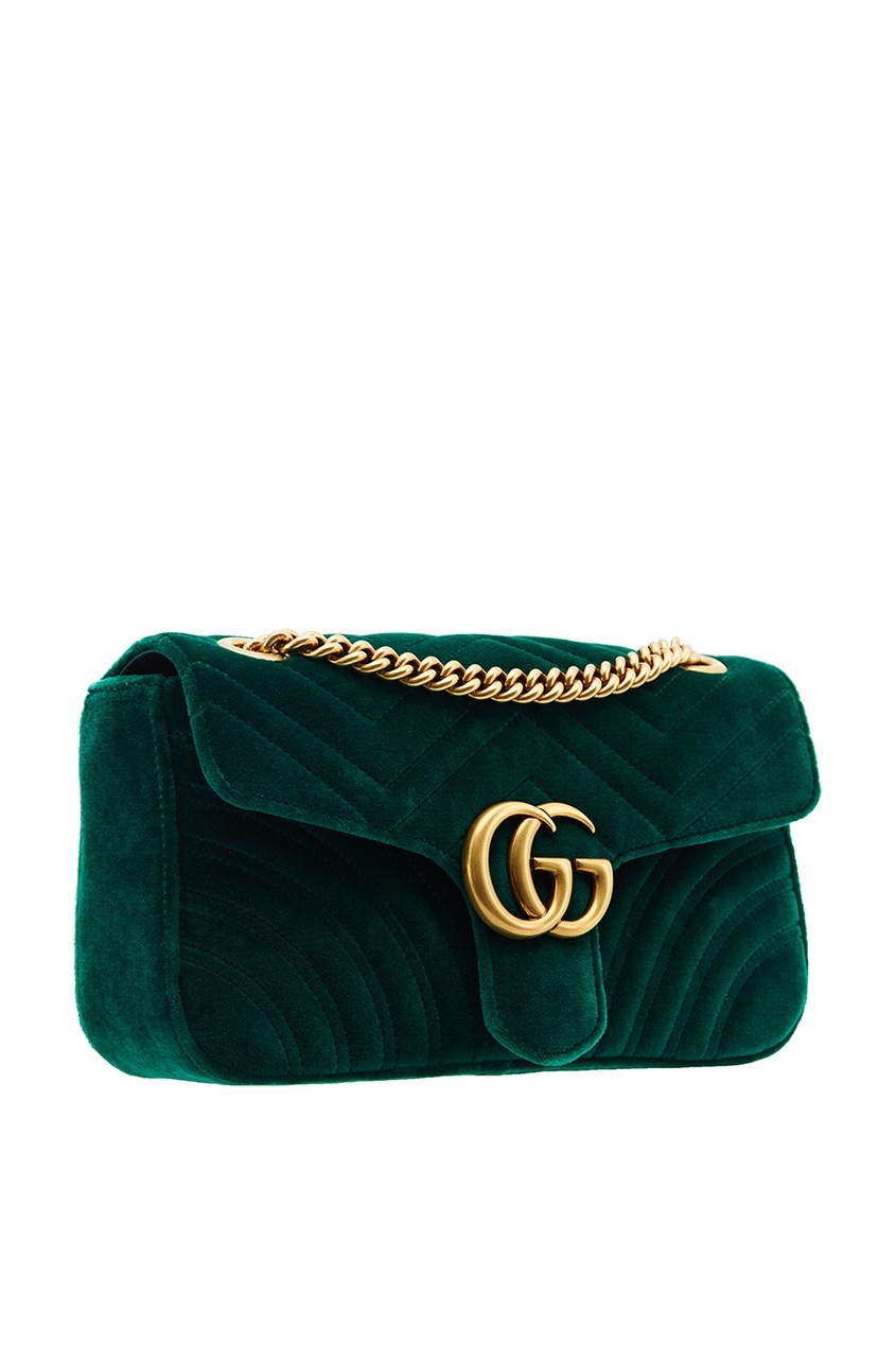 фото Зеленая бархатная сумка GG Marmont Gucci