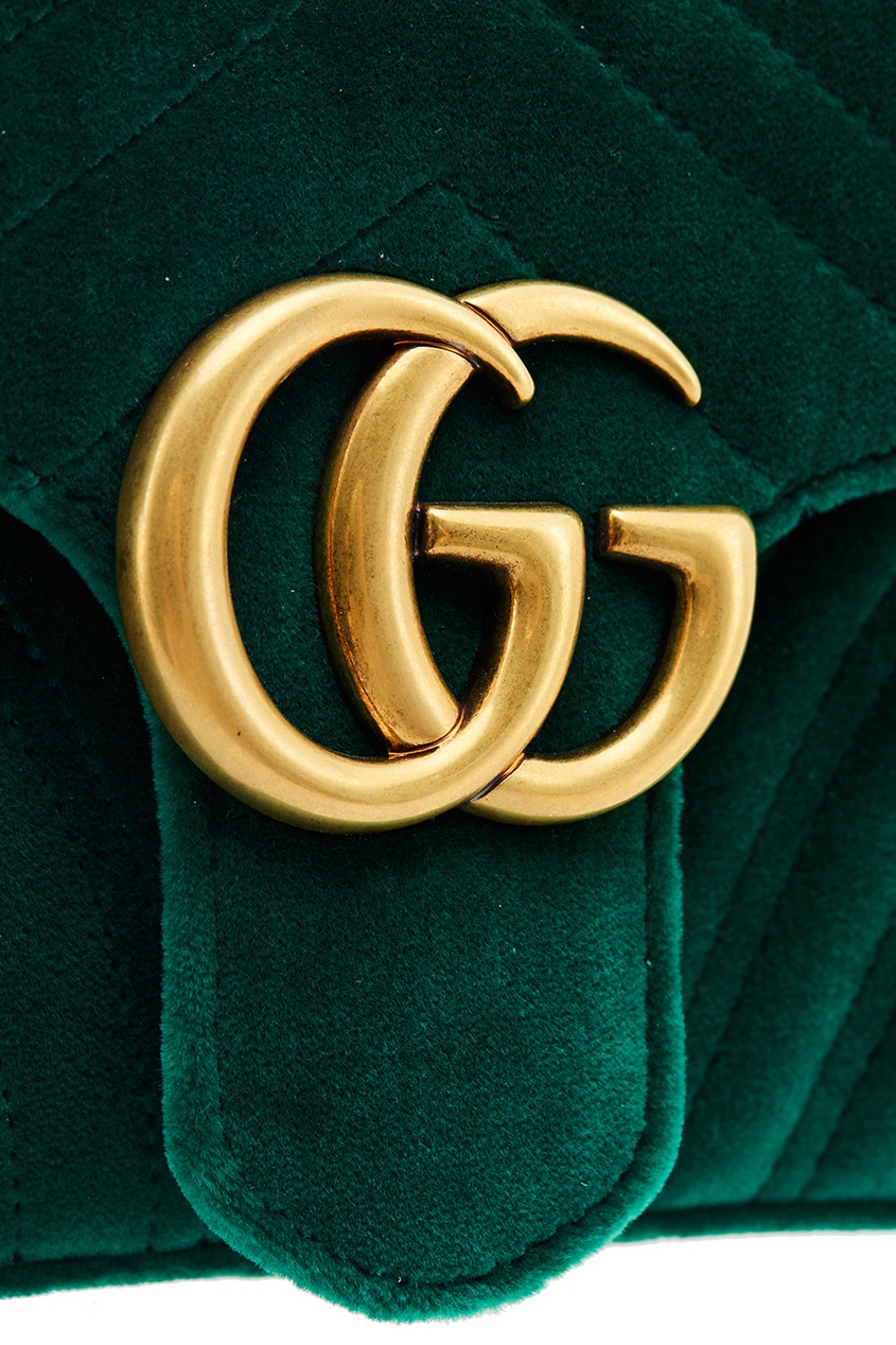 фото Зеленая бархатная сумка GG Marmont Gucci