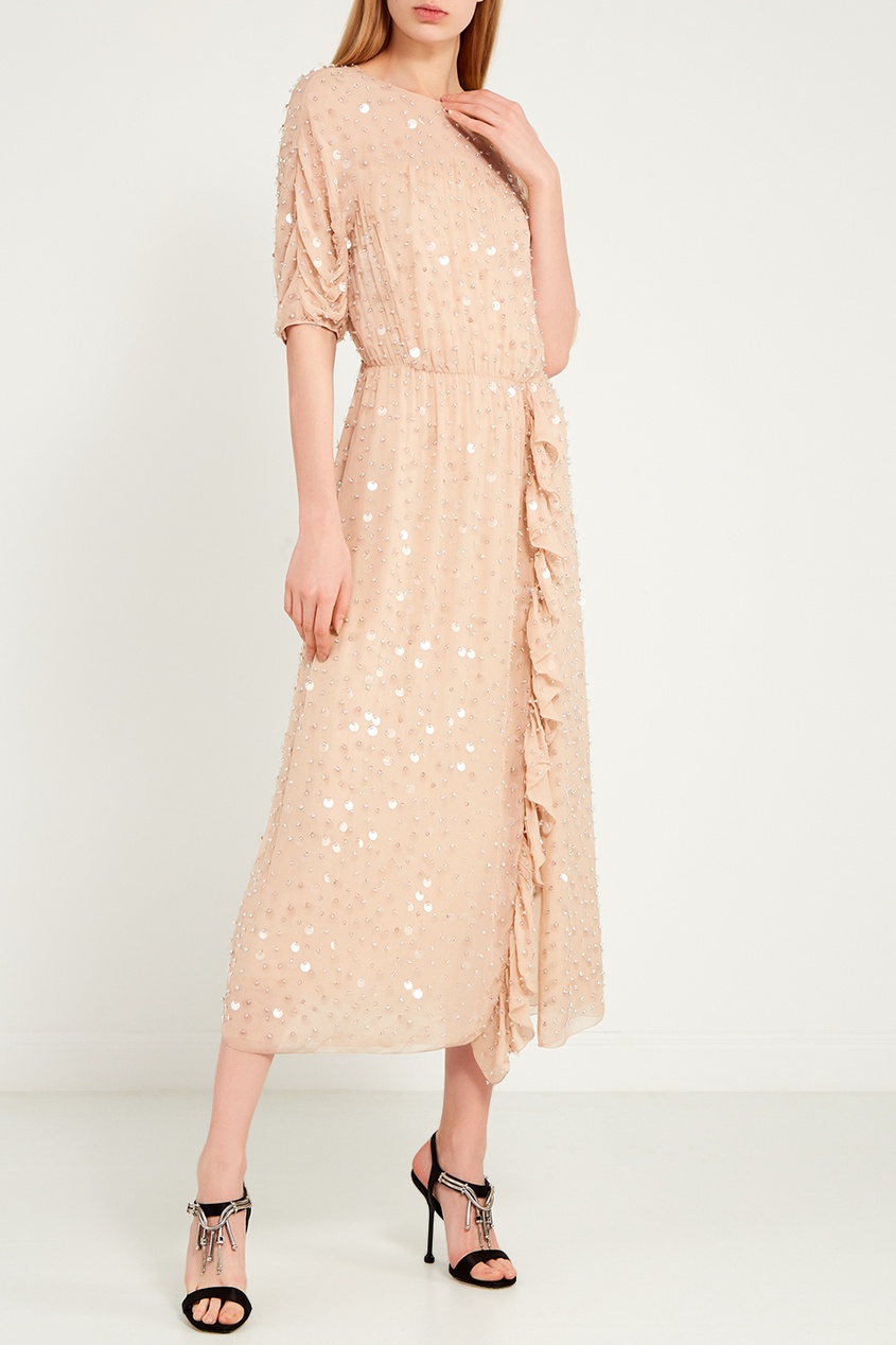 фото Шелковое платье с пайетками Prada