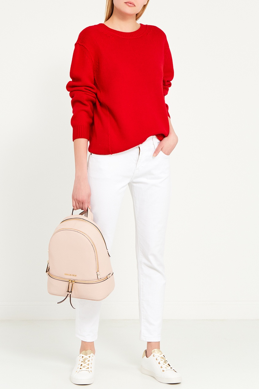 фото Кожаный розовый рюкзак rhea zip michael michael kors