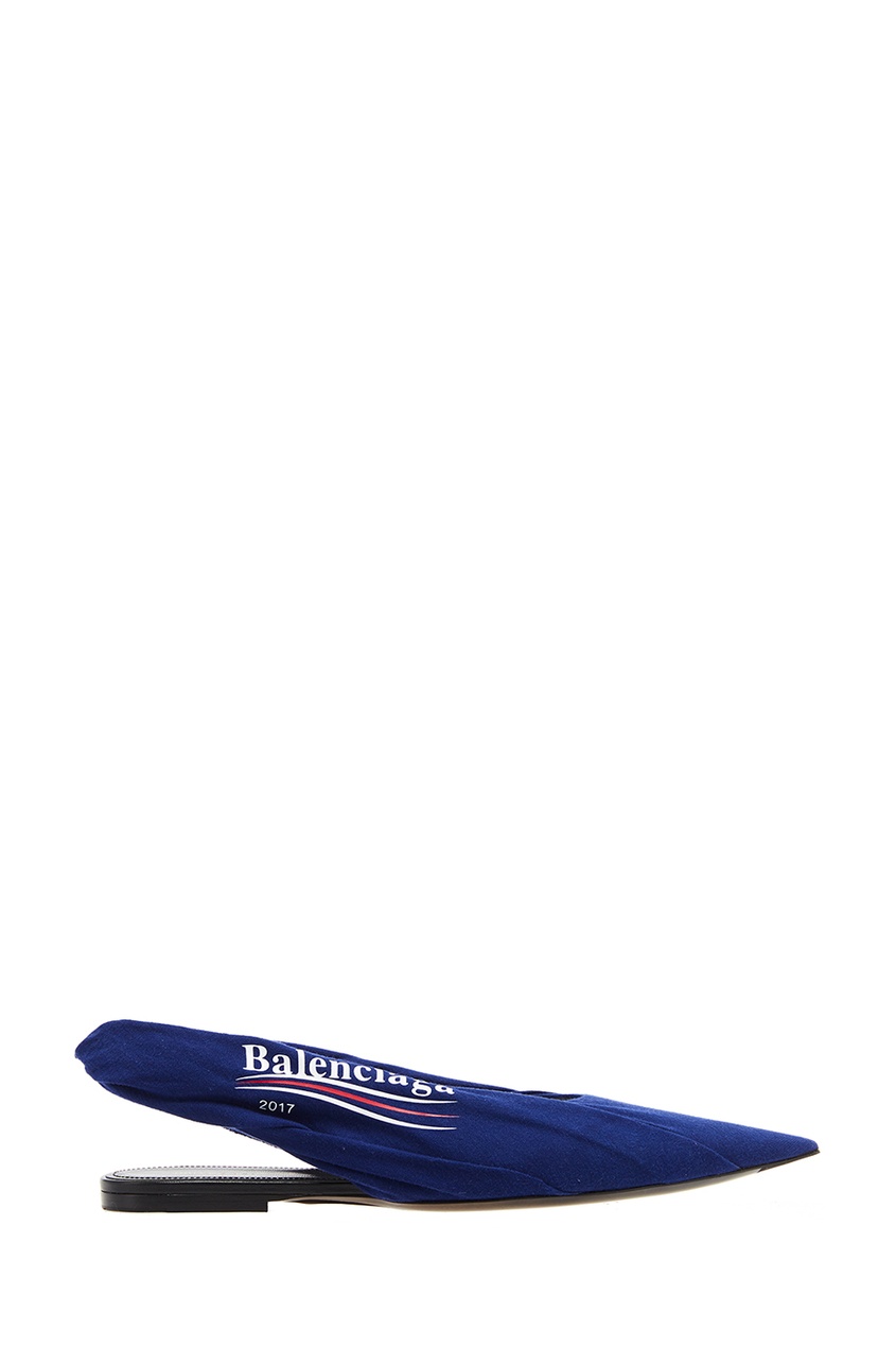 фото Синие босоножки с крупным принтом Balenciaga
