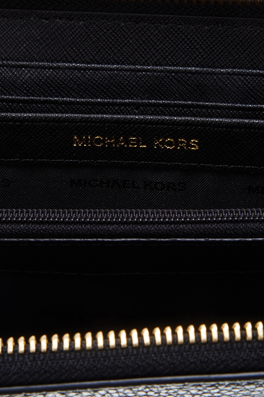 фото Черный кожаный кошелек Money Pieces Michael michael kors