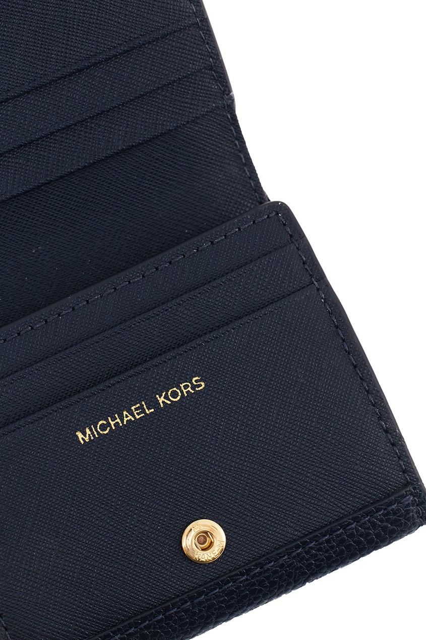 фото Синий кожаный кошелек money pieces michael michael kors