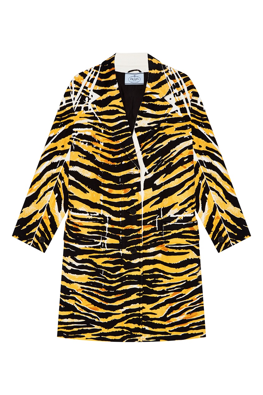 фото Пальто с тигровым принтом prada