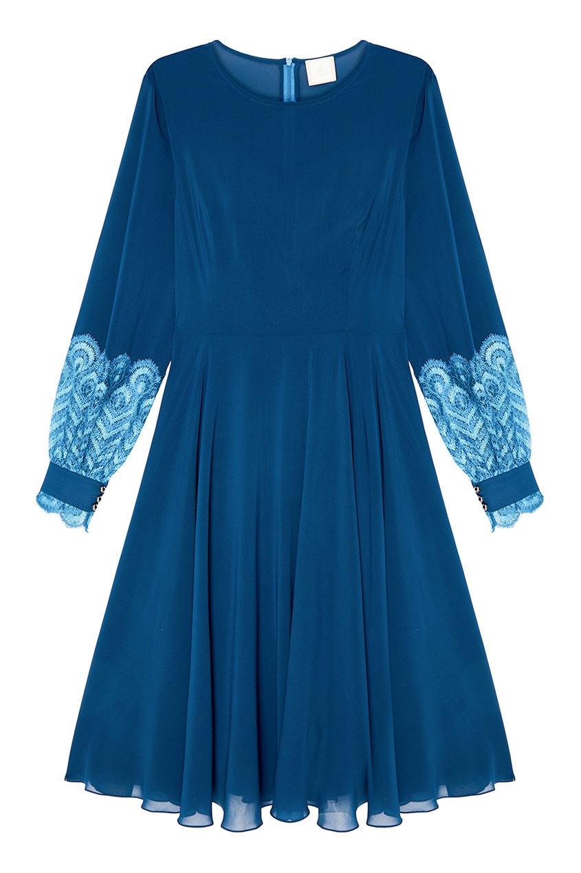 

Синее платье из шелка, Голубой