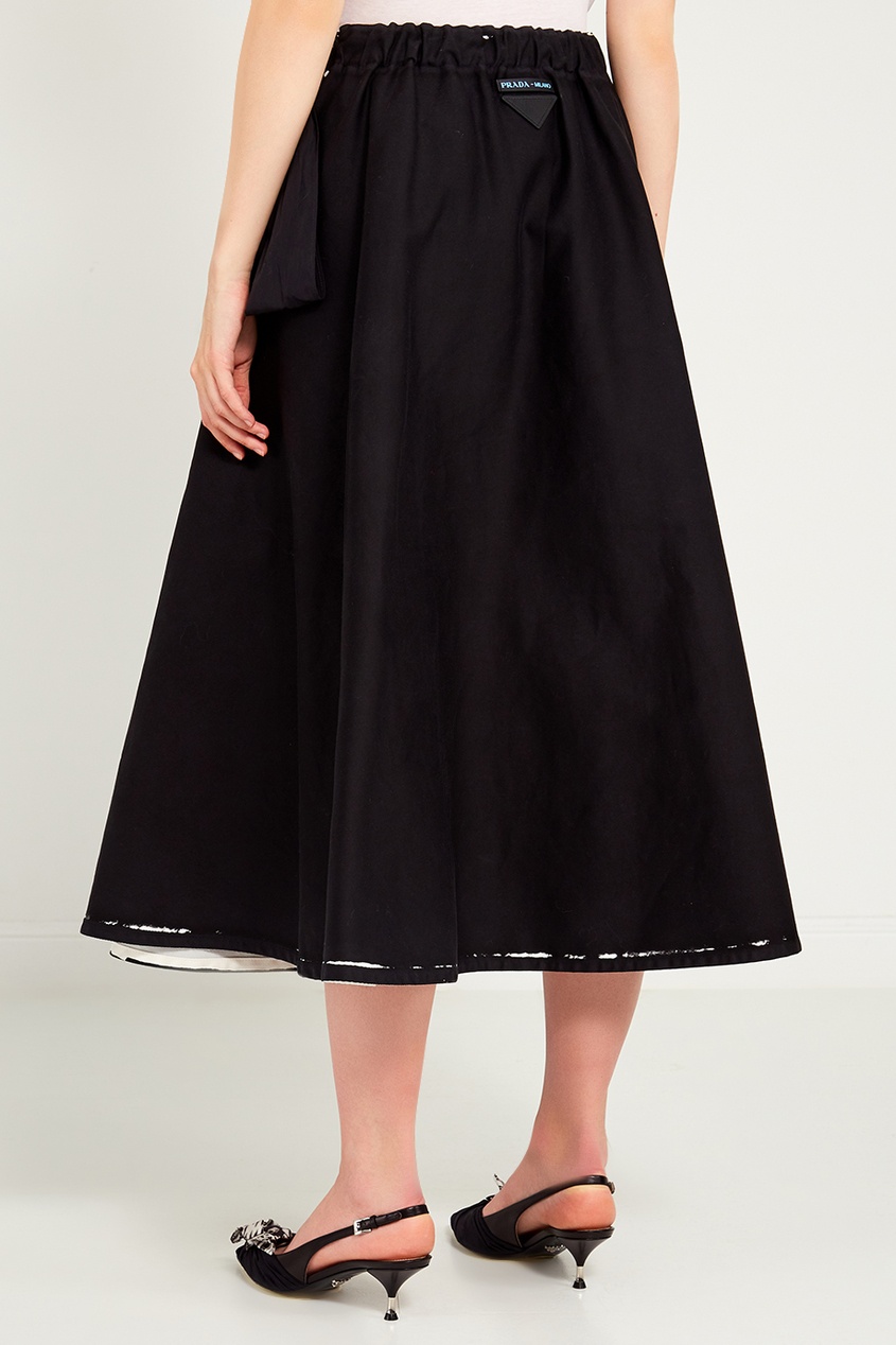 фото Черная юбка со складками prada