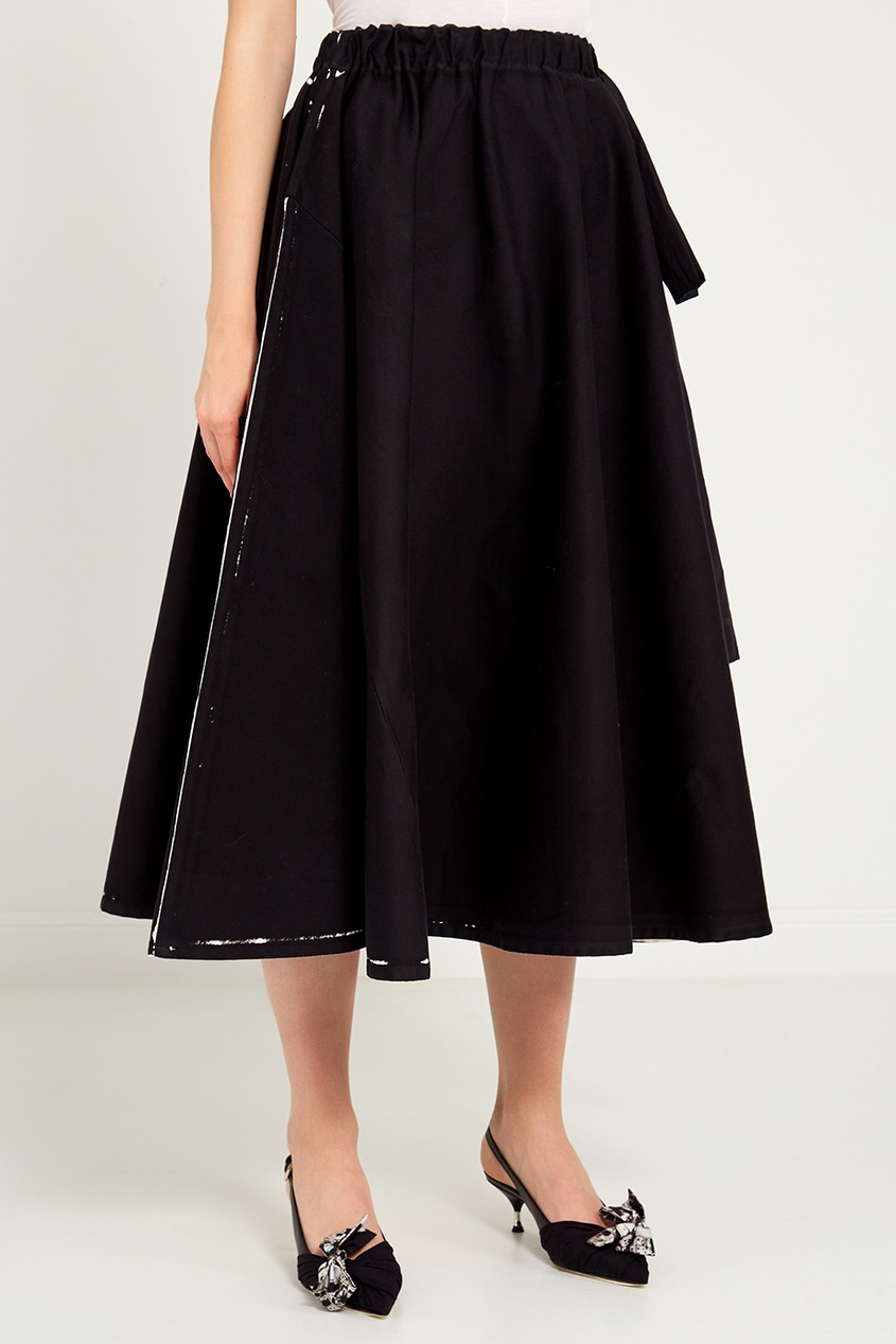 фото Черная юбка со складками prada