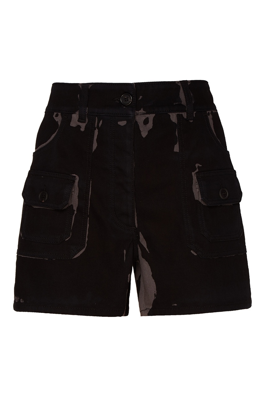 Черные шорты с принтом