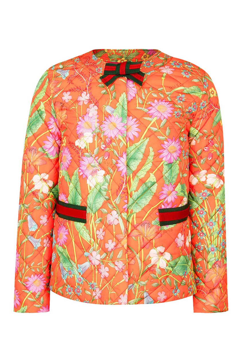 фото Стеганая куртка с цветами gucci